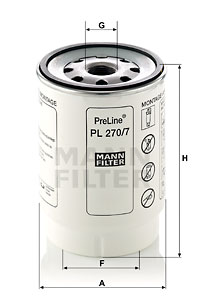 Filtro de carburante MANN-FILTER PL270/7X