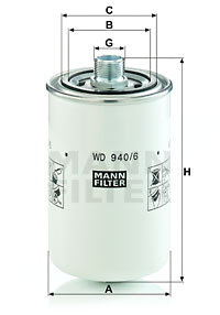 Filtro de aceite MANN-FILTER WD940/6