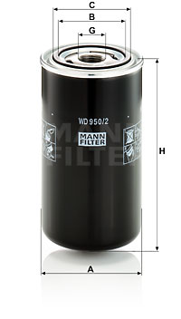 Filtro de aceite MANN-FILTER WD950/2