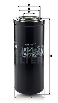 Filtro de aceite MANN-FILTER WH1257/3