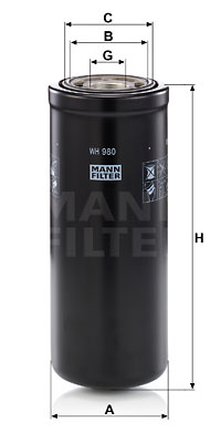 Filtro de aceite MANN-FILTER WH980