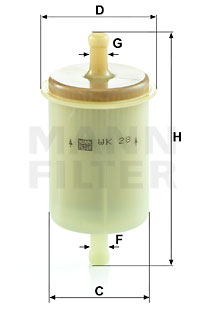 Filtro de carburante MANN-FILTER WK28