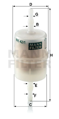 Filtro de carburante MANN-FILTER WK42/1