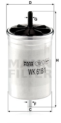 Filtro de carburante MANN-FILTER WK618/1