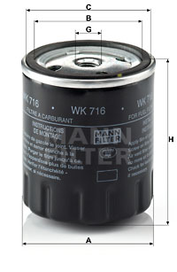 Filtro de carburante MANN-FILTER WK716