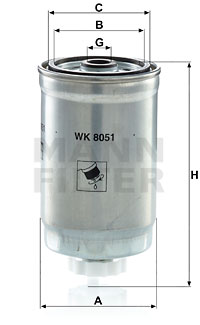 Filtro de carburante MANN-FILTER WK8051