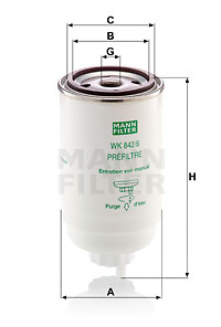 Filtro de carburante MANN-FILTER WK842/6