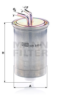 Filtro de carburante MANN-FILTER WK845/3