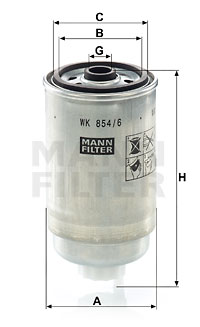 Filtro de carburante MANN-FILTER WK854/6