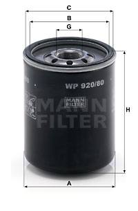 Filtro de aceite MANN-FILTER WP920/80