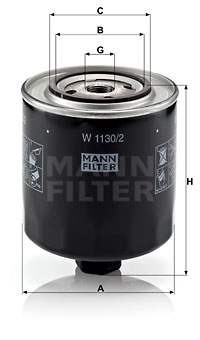 Filtro de aceite MANN-FILTER W1130/2