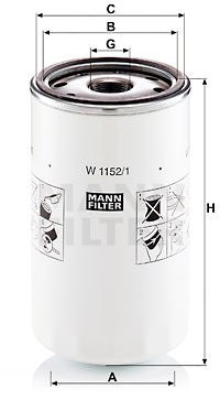 Filtro de aceite MANN-FILTER W1152/1