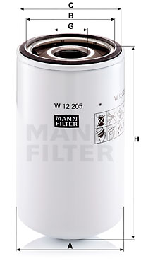 Filtro de aceite MANN-FILTER W12205
