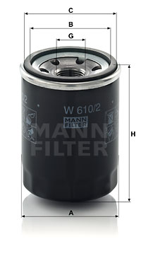 Filtro de aceite MANN-FILTER W610/2