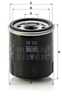 Filtro de aceite MANN-FILTER W68