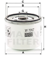 Filtro de aceite MANN-FILTER W7057