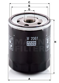 Filtro de aceite MANN-FILTER W7061