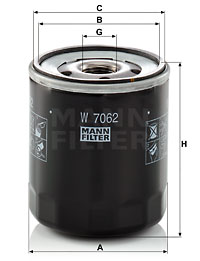 Filtro de aceite MANN-FILTER W7062