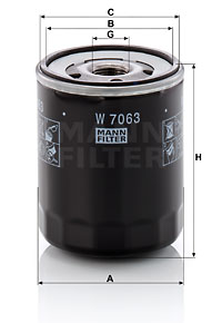 Filtro de aceite MANN-FILTER W7063