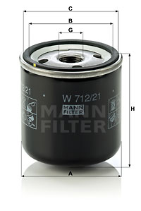 Filtro de aceite MANN-FILTER W712/21