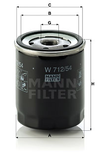 Filtro de aceite MANN-FILTER W712/54