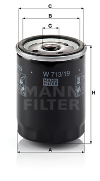 Filtro de aceite MANN-FILTER W713/19