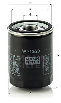 Filtro de aceite MANN-FILTER W713/29