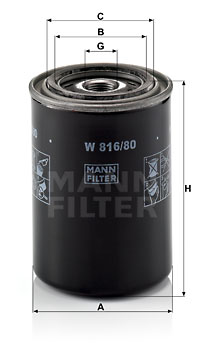 Filtro de aceite MANN-FILTER W816/80