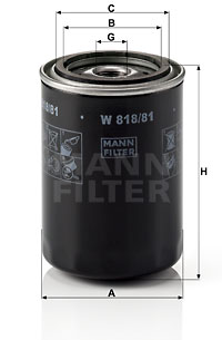 Filtro de aceite MANN-FILTER W818/81