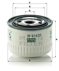 Filtro de aceite MANN-FILTER W914/25