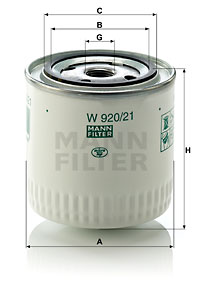 Filtro de aceite MANN-FILTER W920/21