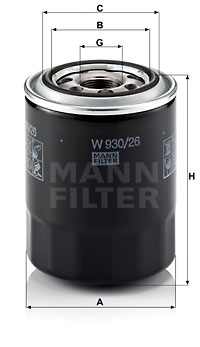 Filtro de aceite MANN-FILTER W930/26
