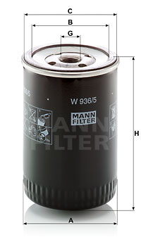 Filtro de aceite MANN-FILTER W936/5