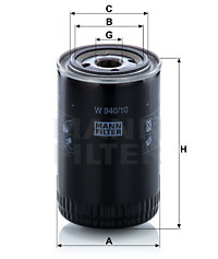 Filtro de aceite MANN-FILTER W940/10