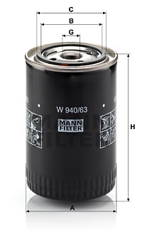 Filtro de aceite MANN-FILTER W940/63