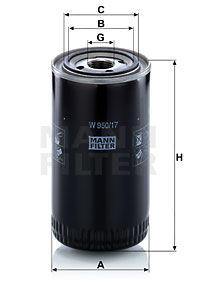 Filtro de aceite MANN-FILTER W950/17