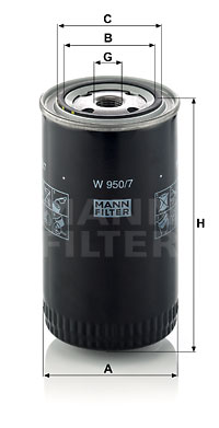 Filtro de aceite MANN-FILTER W950/7