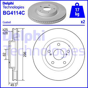 Juego de 2 discos de frenos DELPHI BG4114C