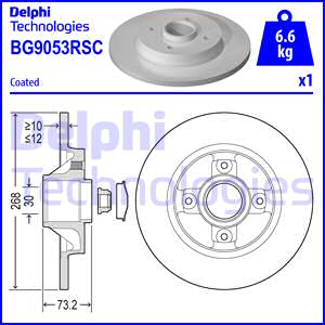 Disco de freno X1 DELPHI BG9053RSC