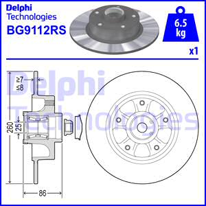 Disco de freno X1 DELPHI BG9112RS