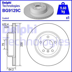 Disco de freno X1 DELPHI BG9129C