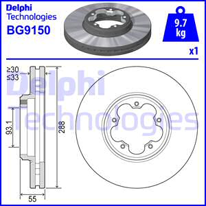 Disco de freno X1 DELPHI BG9150