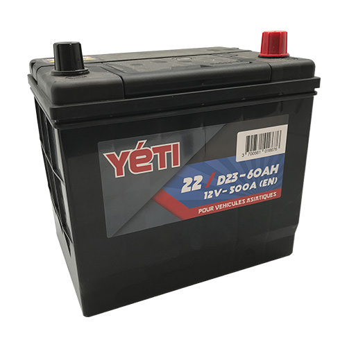 YETI - Batería de coche 12V 60AH 500A D23 (n°22)