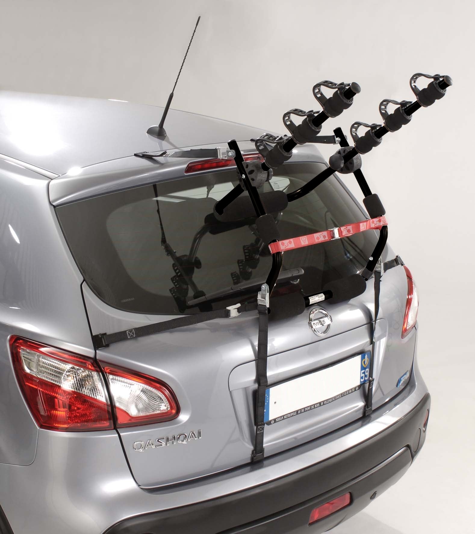 PORTA CON CINCHOS (X3 BICIS, 4 PROTECCIONES DE ESPUMA , PLEGABLE) para tu coche al mejor precio | Carter-cash