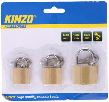 Set de 3 candodos con llaves KINZO (40mm, 30mm, 25mm)